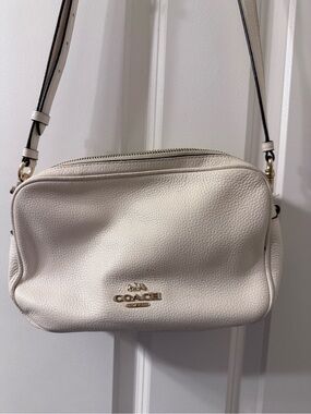 Coach Pebbled Leather Crossbody in Light Cream
